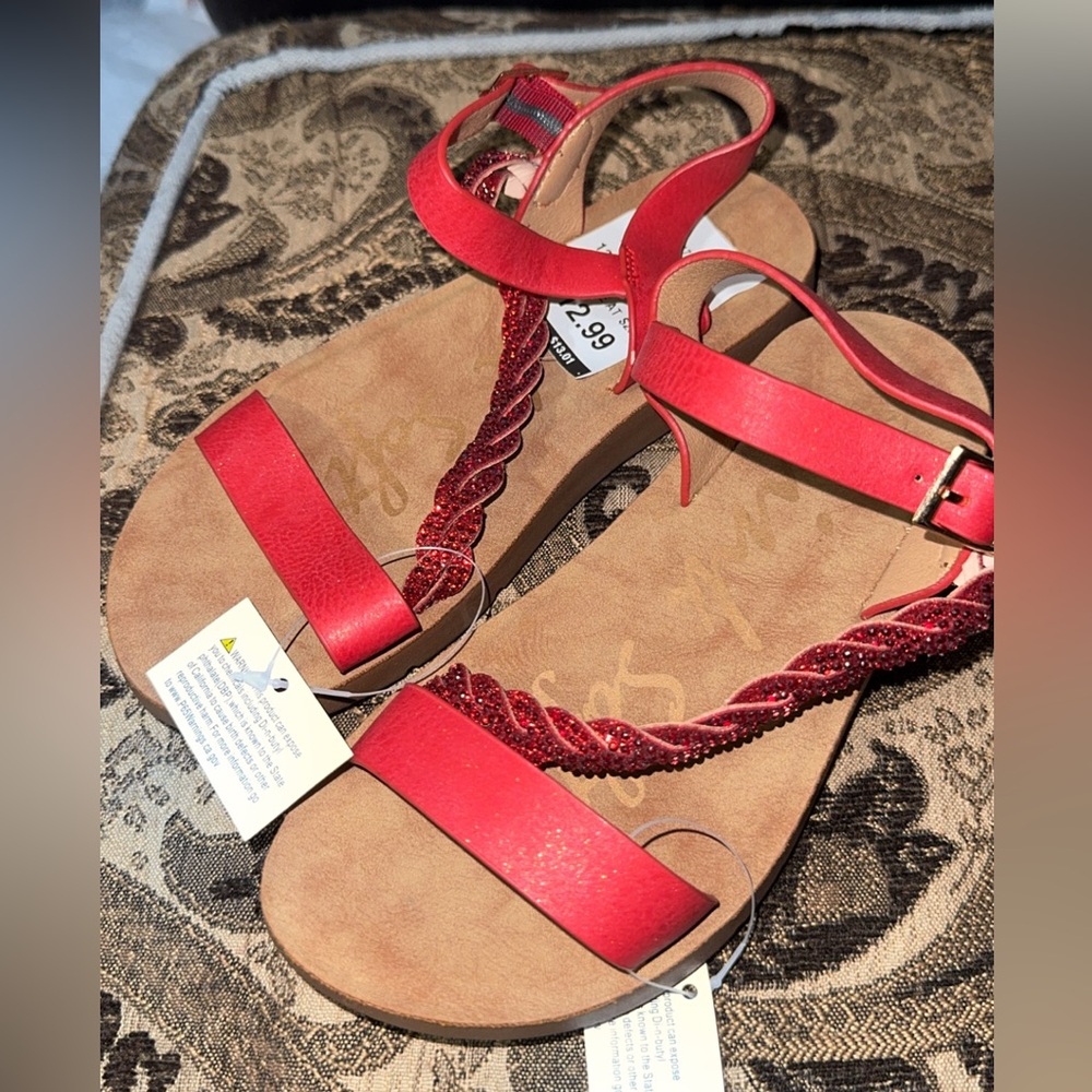 Sofft Vibrant Red Braided Sandals